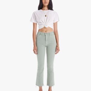 MOTHER Women's Flare Jeans in Light Green